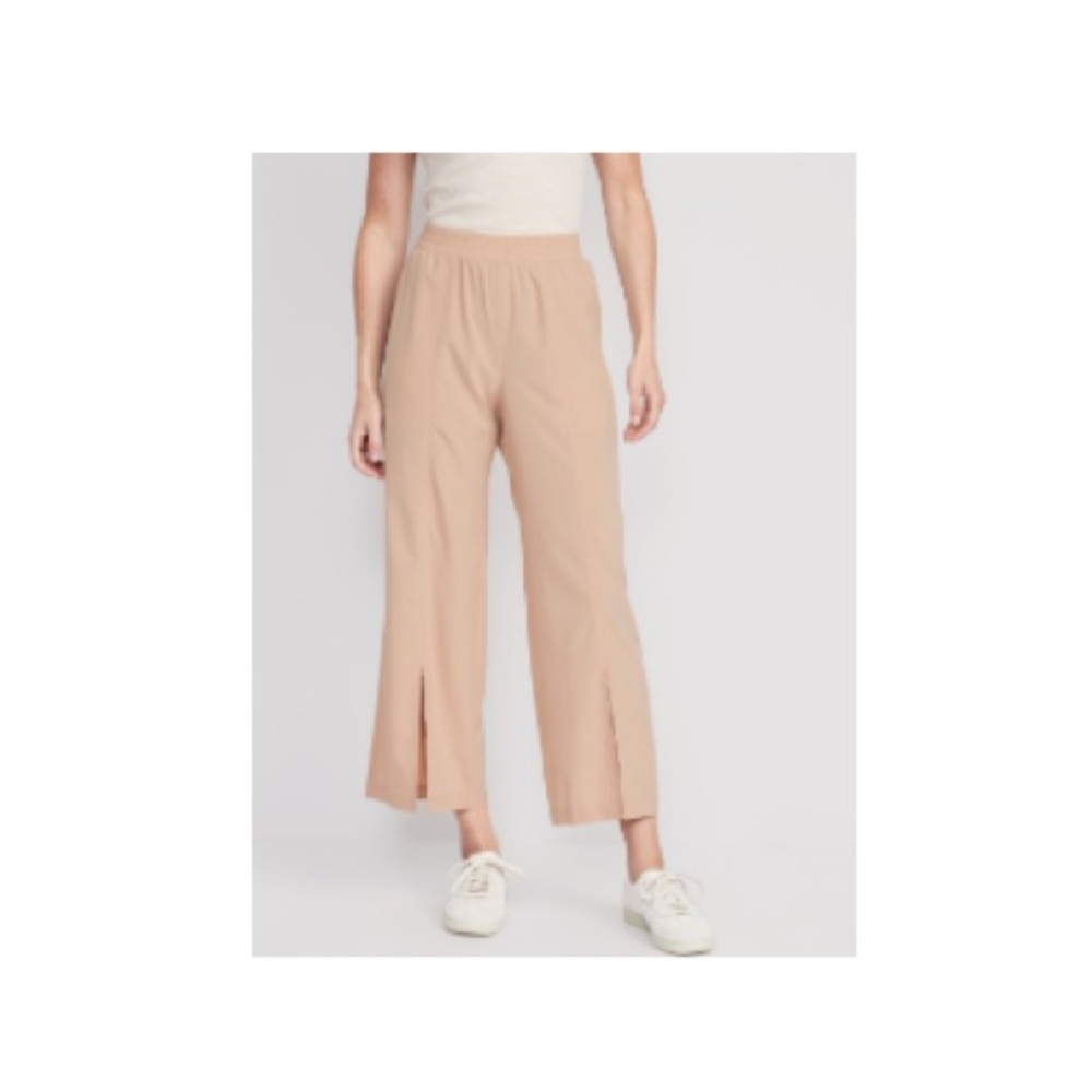 Tan Wide-Leg Pants